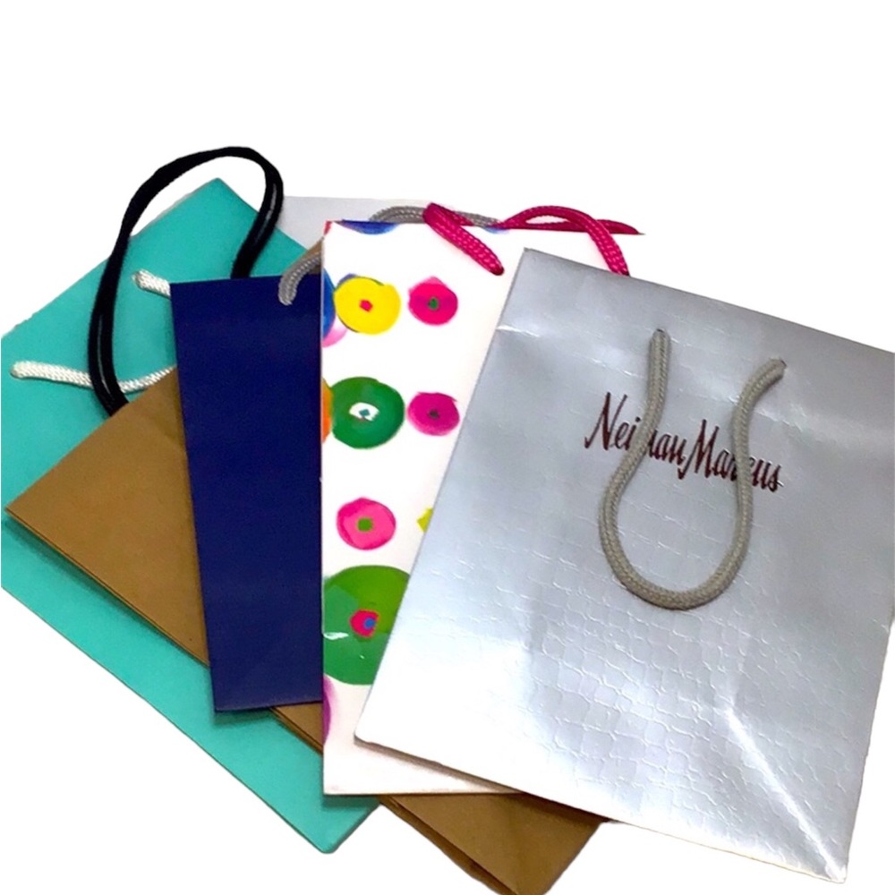 💚 Set of 5 Designer Shopping Bags